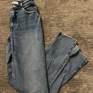 Abercrombie and Fitch 90s ultra high rise split denim